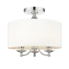 PLAFON Abu Dhabi silver finish, white lampshade small, elegant, classic