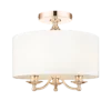 Abu Dhabi PLAFON with white lampshade and gold trim, small, classic, hampton style