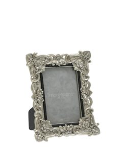 PHOTO FRAME silver decorative frame, flower motif with crystals, glamour