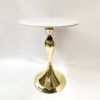 WELDING TABLE round, marble conglomerate, gold base, white top, exclusive