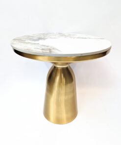 HELP TABLE gold base, round marble top, beautiful