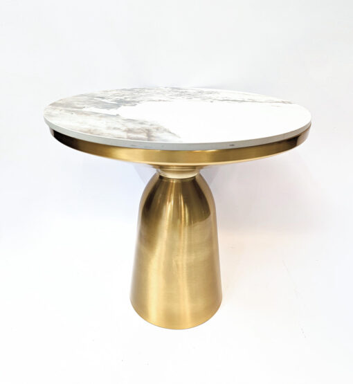 HELP TABLE gold base, round marble top, beautiful