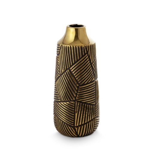 EMMI decorative vase black and gold, glamour style, gemoetric pattern