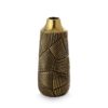 EMMI decorative vase black and gold with geometric pattern, glamour style 12x25 cm, ceramic