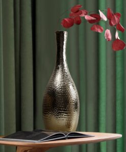 ERNA decorative vase in dolomite, gold, glamour style