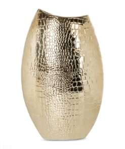 ERNA decorative vase in dolomite, gold, glamour style, exclusive