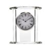 Standing fireplace clock, glass, silver, exclusive