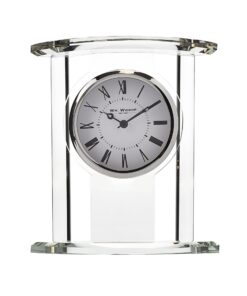 Standing fireplace clock, glass, silver, exclusive