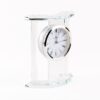 STANDING MANTEL CLOCK, glass, silver, modern