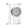 STANDING MANTEL CLOCK, glass, silver, beautiful