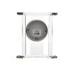 STANDING MANTEL CLOCK, glass, silver