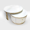 BEAUTIFUL COFFEE TABLE SET, marble conglomerate, gold legs, beautiful