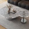 COFFEE TABLE SET double, acrylic top, stainless steel base