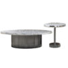 COFFEE TABLE SET double, acrylic top, stainless steel base, exclusive