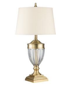 Dennison table lamp brushed brass, cream lampshade, elegant, classic style, beautiful
