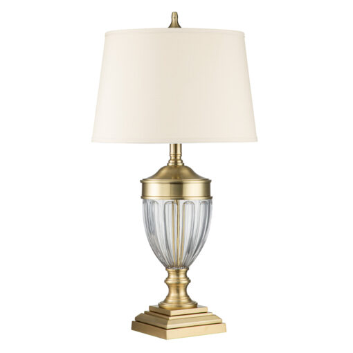 Dennison table lamp brushed brass, cream lampshade, elegant, classic style, beautiful