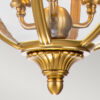 Adams ball-shaped pendant lamp, hampton style, 3 light sources, brushed brass, unique