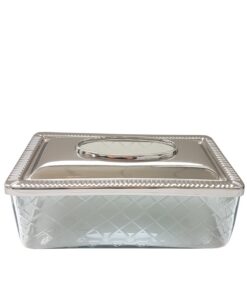 GLASS-METAL SERVER with glamour lid