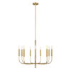 Brianna chandelier, brass finish, modern style, 9 lighting sources