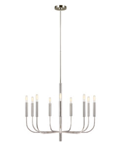 Brianna chandelier, nickel-plated finish, modern style, 9 lighting sources