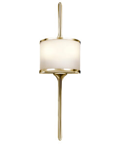 Mona SHINKIT glass lampshade, polished brass, classic style, 2 light sources