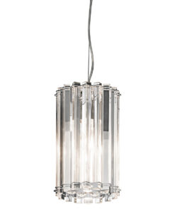 Crystal Skye small pendant lamp, crystal, chrome details, glamour style, 1 light source