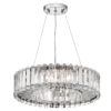 Crystal Skye round pendant lamp, crystal, chrome details, glamour style, 8 light sources