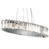 Crystal Skye oval pendant lamp, crystal, silver elements, glamour, 12 light sources