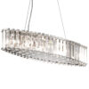 Crystal Skye oval pendant lamp, crystal, silver elements, glamour, 8 light sources