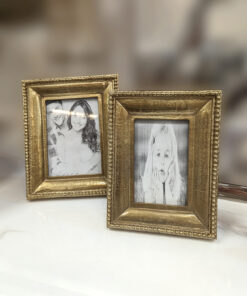 PHOTO FRAME in pewter, gold finish, classic style