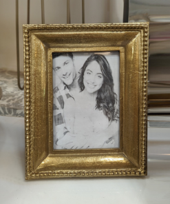 PHOTO FRAME in pewter, gold finish, classic style, large