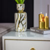 NIGHT TABLE white top, gold legs, glamour style, beautiful