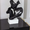 DECORATIVE FIGURE kiss of a couple, black, white base