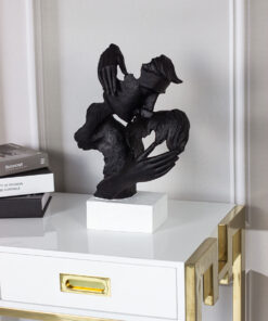 DECORATIVE FIGURE kiss of a couple, black, white base, beautiful