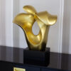 DECORATIVE FIGURE gold, abstract, black base