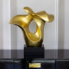 DECORATIVE FIGURE gold, abstract, black base, beautiful