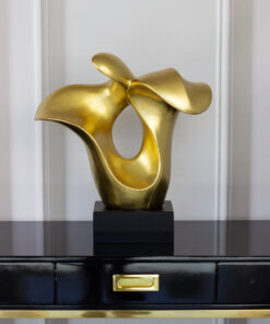 DECORATIVE FIGURE gold, abstract, black base, beautiful