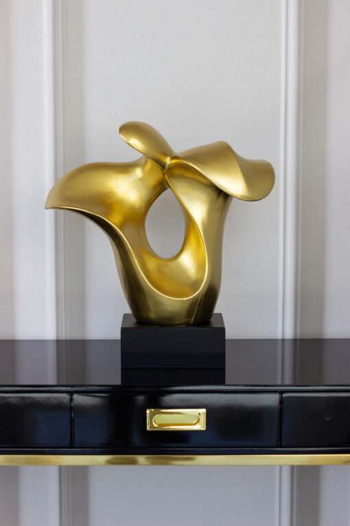 DECORATIVE FIGURE gold, abstract, black base, beautiful