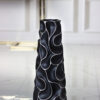 DECORATIVE VASON black, white finish, original form, modern, 61 cm