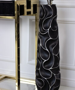DECORATIVE VASON black, white finish, original form, modern, 77.5 cm, beautiful