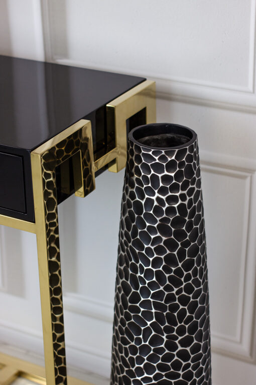 DECORATIVE VASON black, original shape, 61 cm, unique