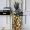 GOLD DECORATIVE VASON, wavy surface, original, 61 cm, exclusive