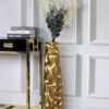 GOLD DECORATIVE VASON, wavy surface, original, 77.5 cm