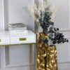 GOLD DECORATIVE VASON, wavy surface, original, 77.5 cm, top quality