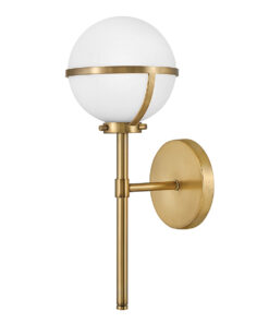 wall lamp-hollis-aged-brass-classic-style-glass-shade-white-round