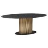dining table-ironville-black-top-gold-base-modern