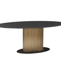 dining table-ironville-black-top-gold-base-modern