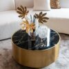 coffee table-modern-modern-round-gold-black-marble-top