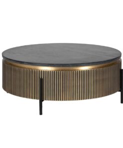 coffee table-coffee-circle-black-top-gold-corpus-modern