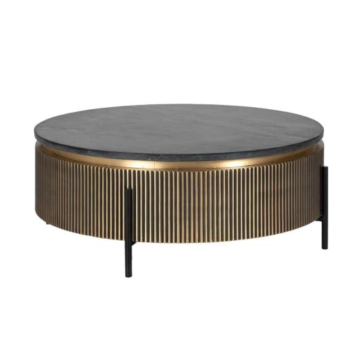 coffee table-coffee-circle-black-top-gold-corpus-modern